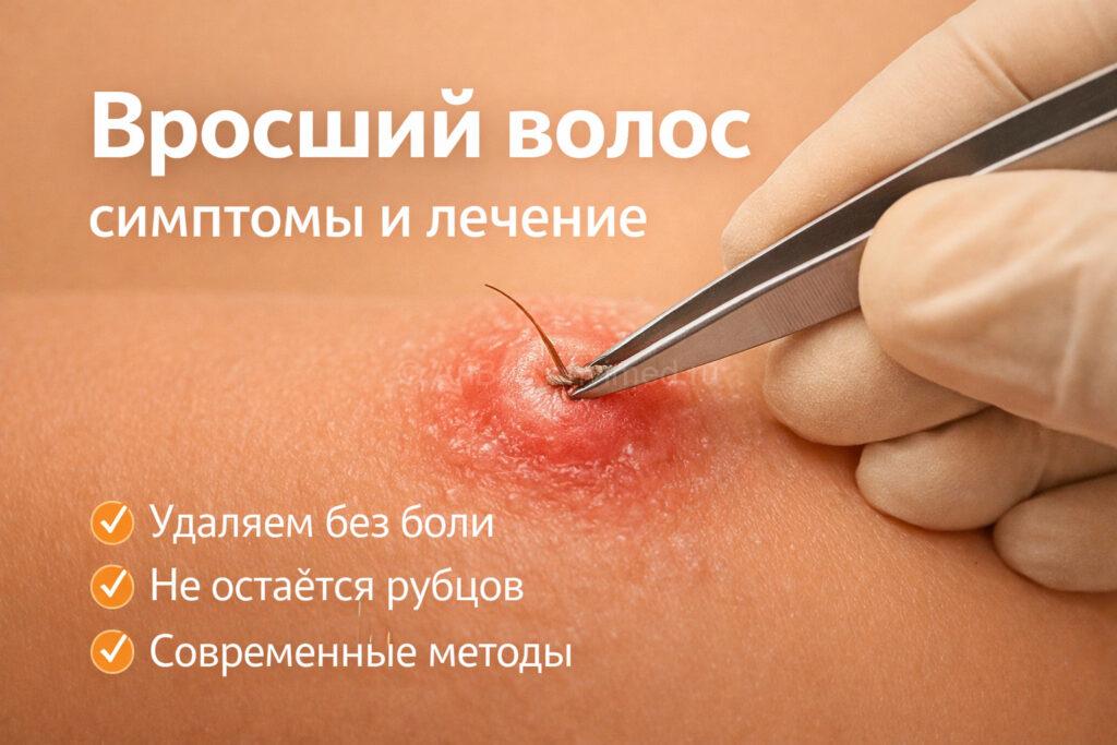 Вросший волос воспаление кожи до лечения