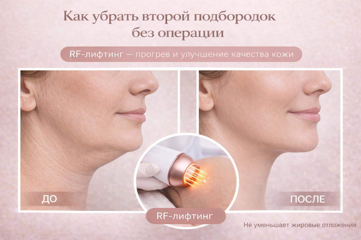 как убрать второй подбородок без операции — микроигольчатый RF лифтинг до и после