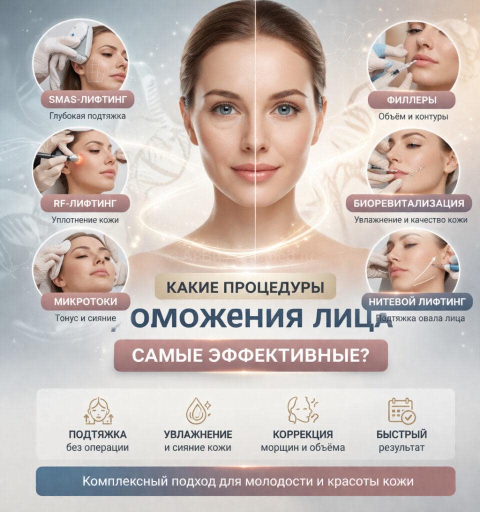 Какие процедуры омоложения лица самые эффективные