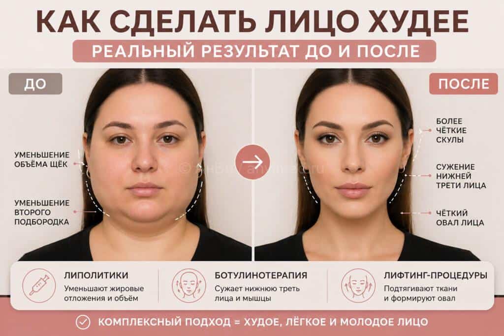 Худое лицо: как сделать лицо худее и что реально работает