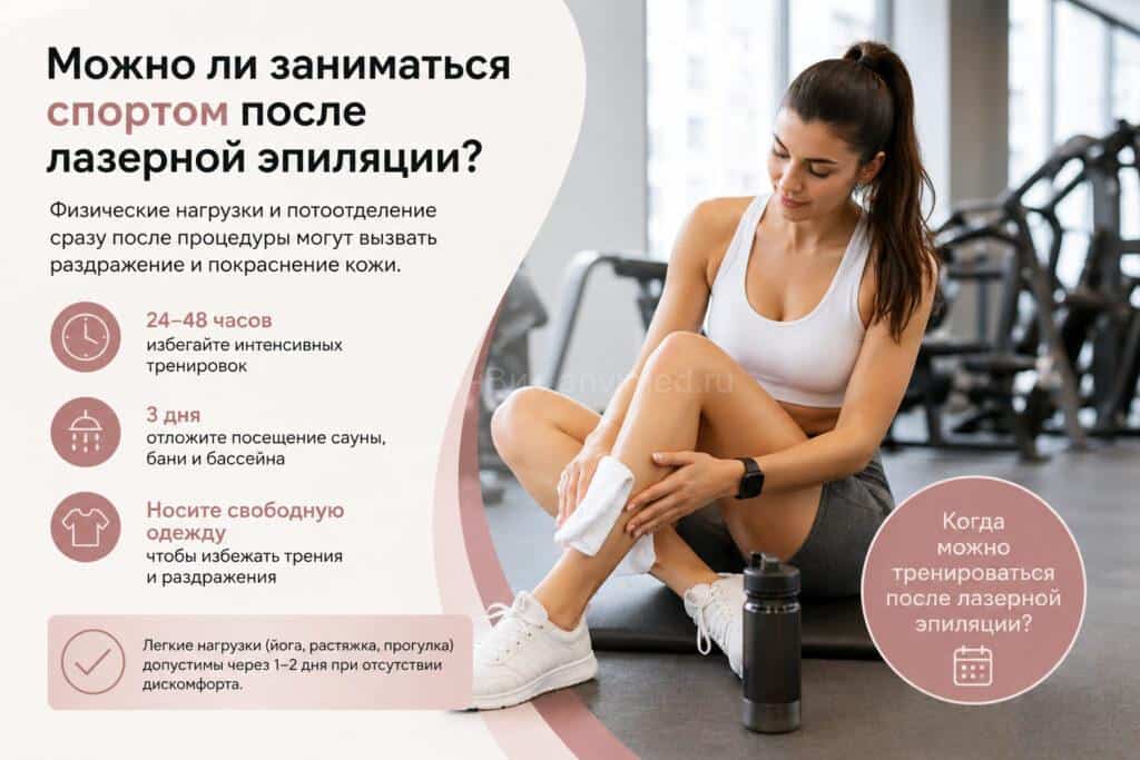 Можно ли заниматься спортом после лазерной эпиляции